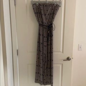 Jumpsuit chevron navy and taupe